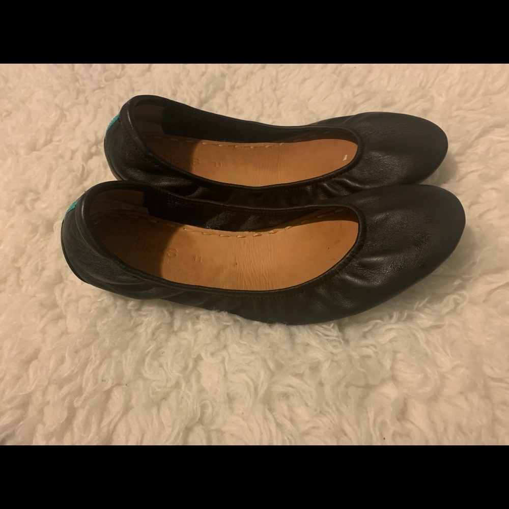 Tieks Ballet Flats Black Leather Womens Size 11